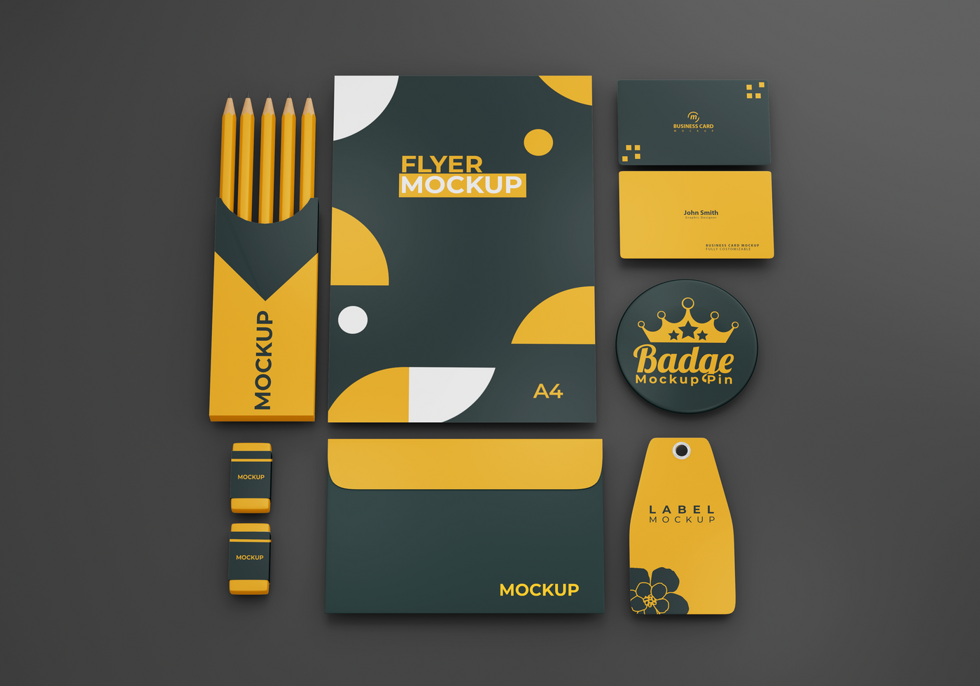 simple and attractive stationery mockups for branding purposes psd