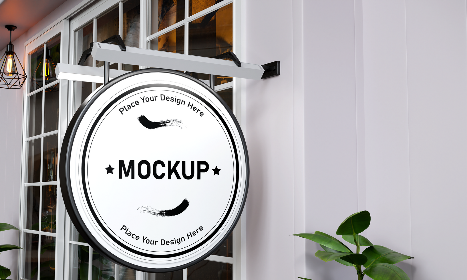 simple and attractive signboard logo mockup for branding purpose psd