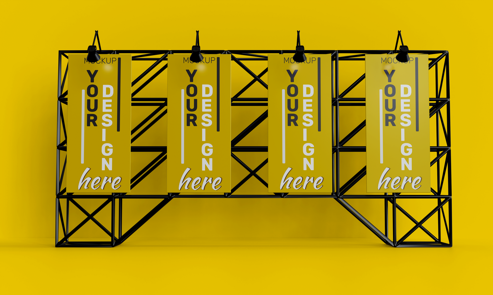 simple and attractive aoutdor ivent banner mockup for branding purposes psd