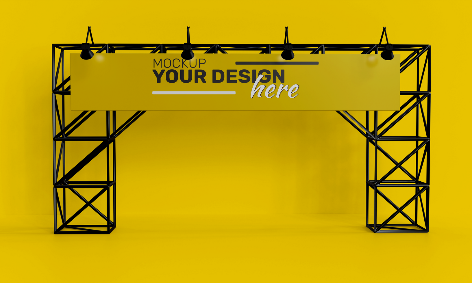 simple and attractive aoutdor ivent banner mockup for branding purposes psd