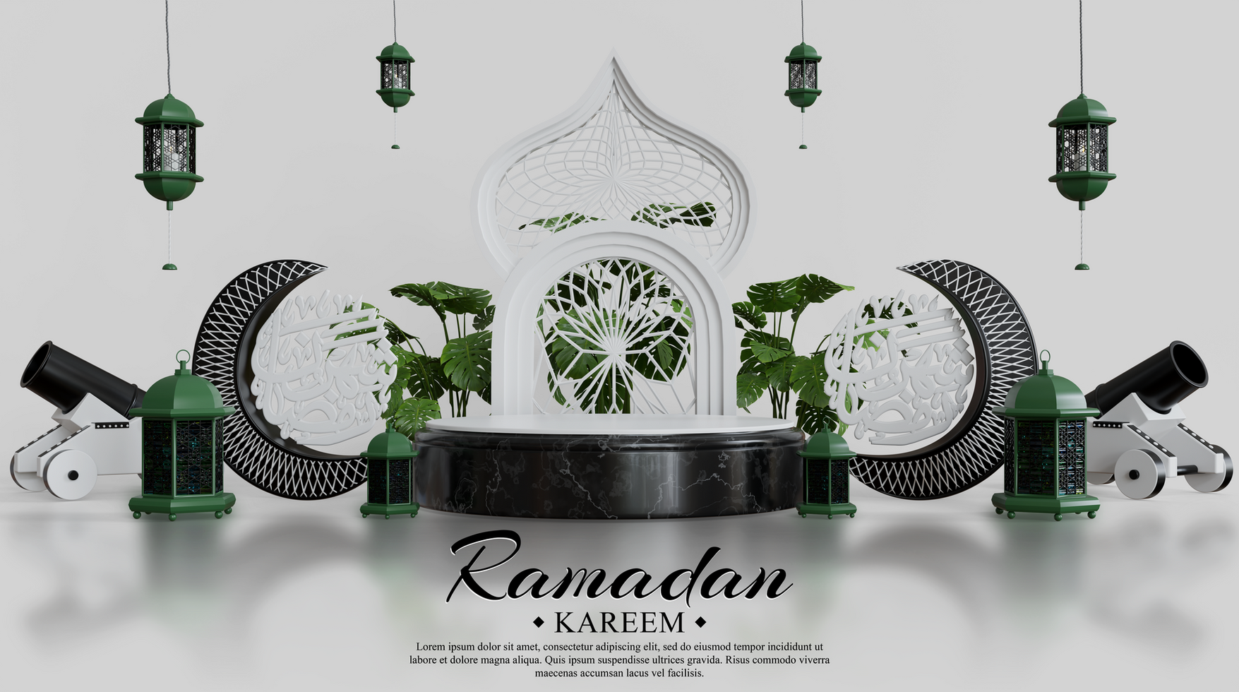 Luxurious ramadan karem background psd template