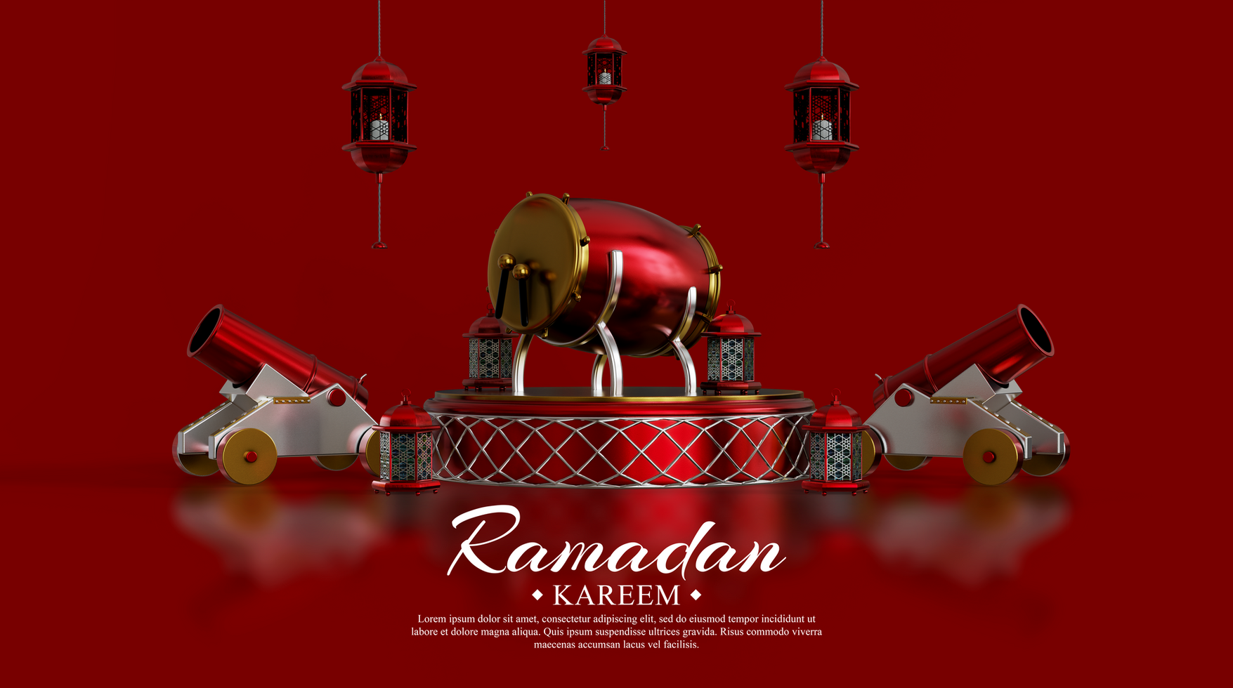 Luxurious ramadan karem background psd template