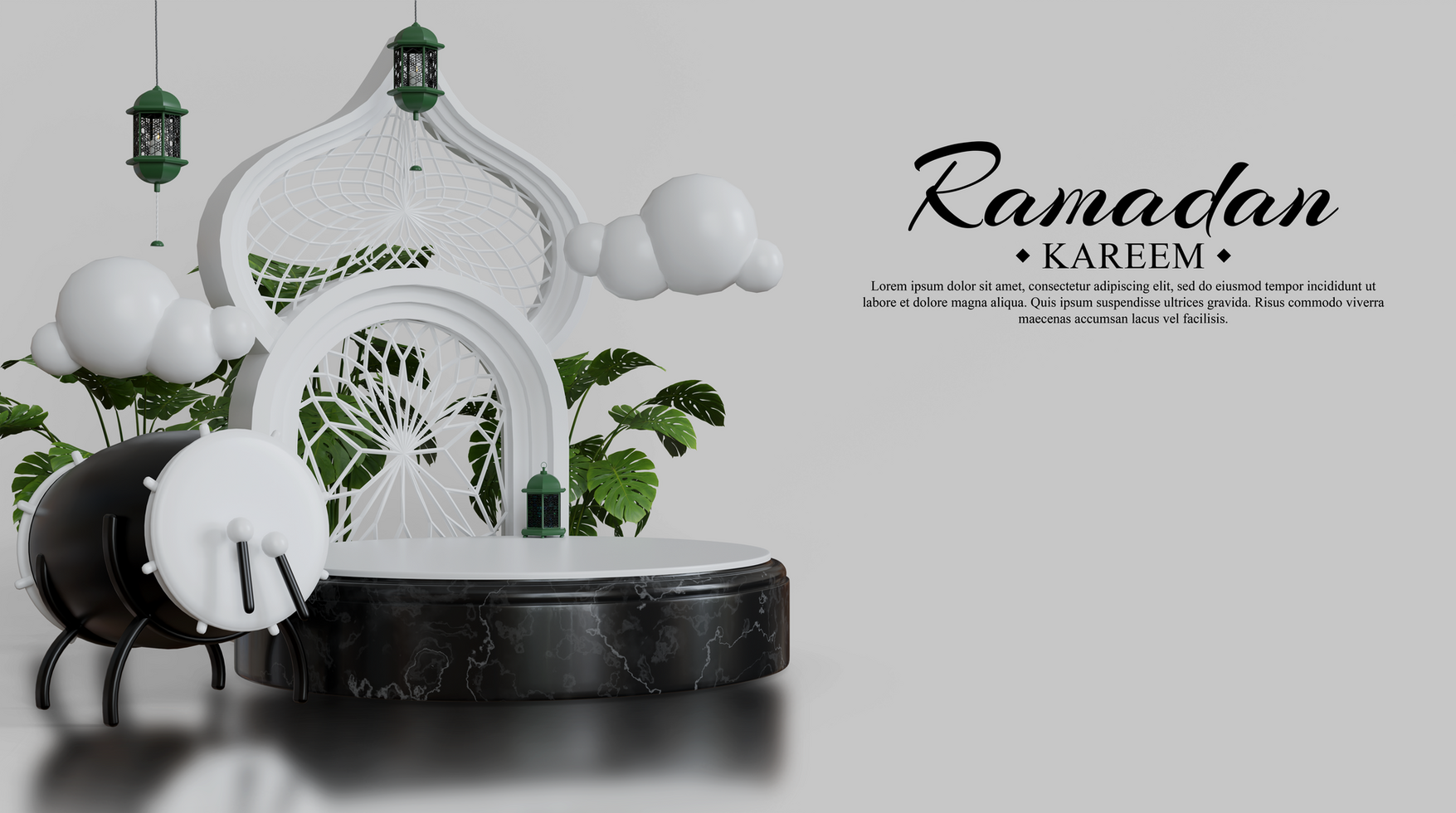 Luxurious ramadan karem background psd template