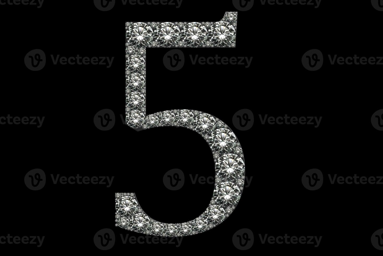 Number five shaped by diamonds photo