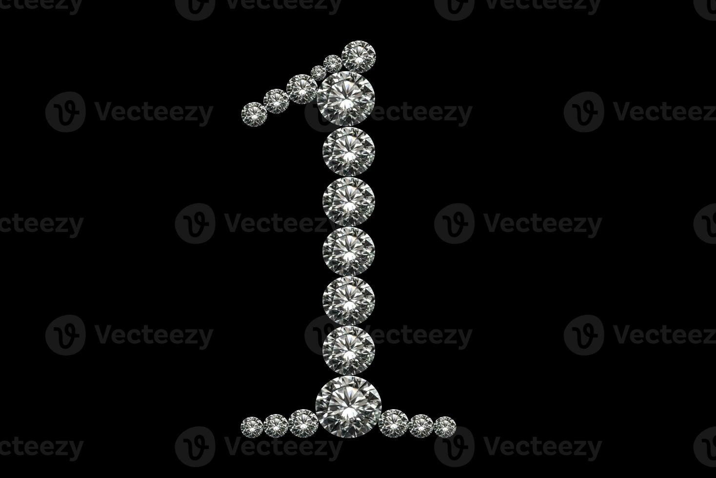 Number one shaped by diamonds photo