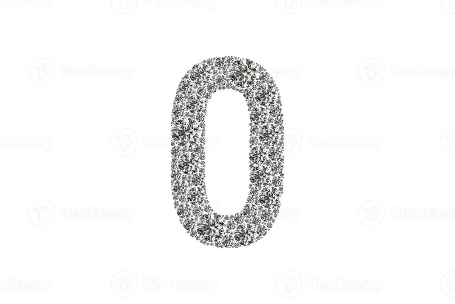 Number zero from diamonds photo