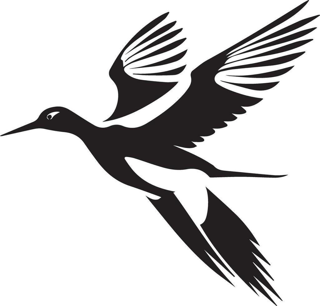 avoceta pájaro vector silueta ilustración negro color