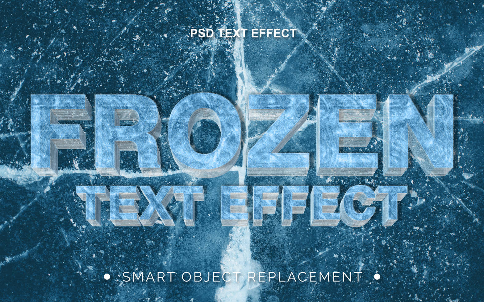 3D Realistic Frozen Ice Text Effect psd