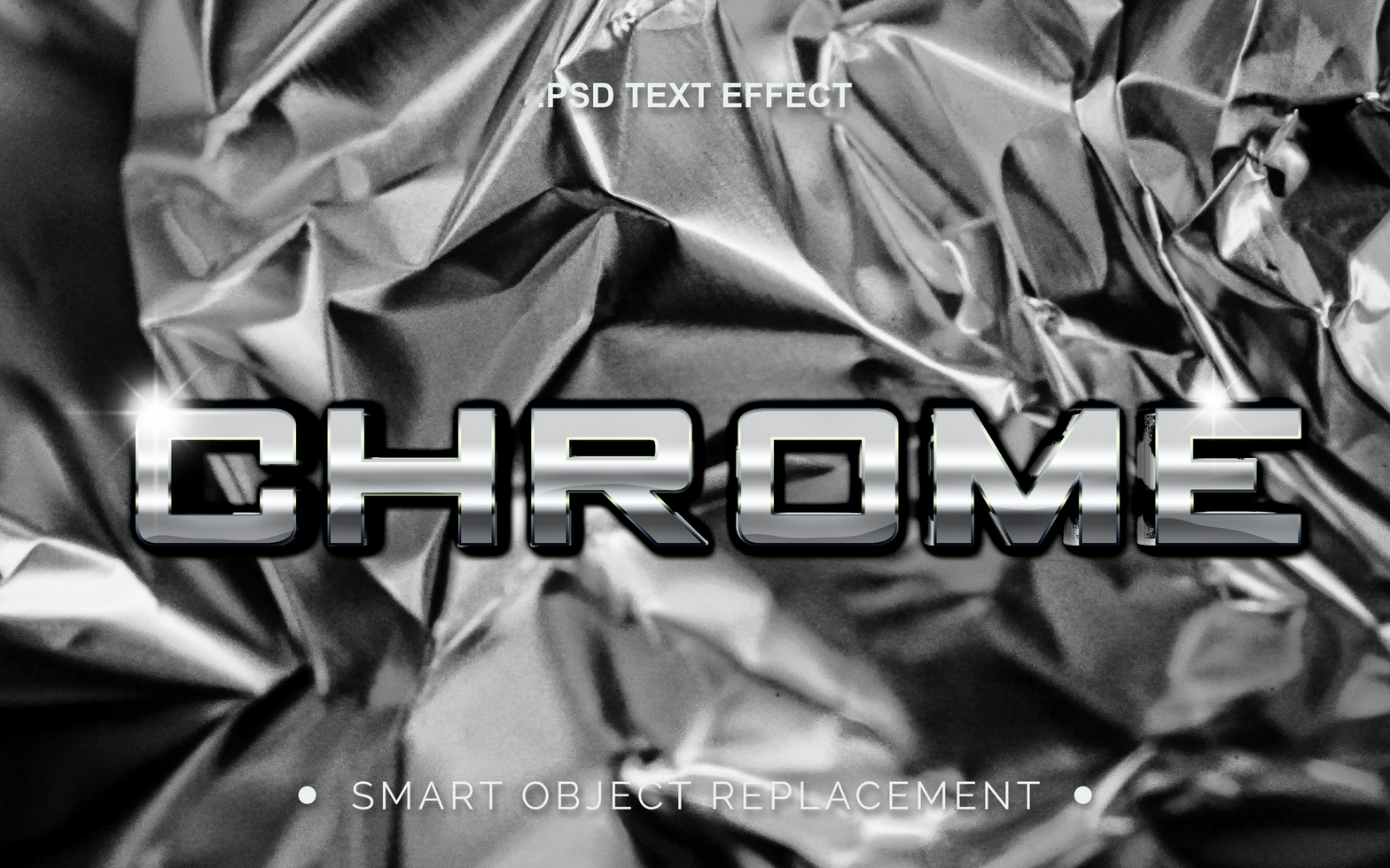 3D Realistic Chrome Metallic PSD Text Effect