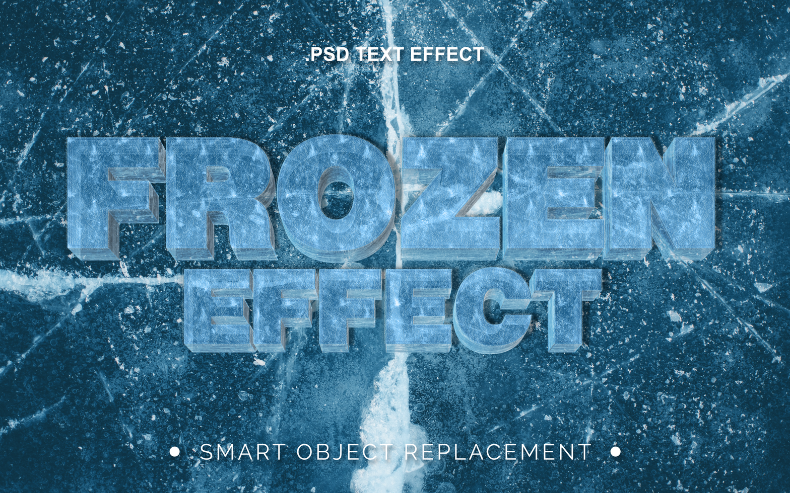 3D Realistic Frozen Ice Text Effect psd