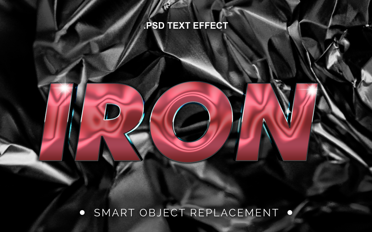 3D Realistic Chrome Metallic PSD Text Effect