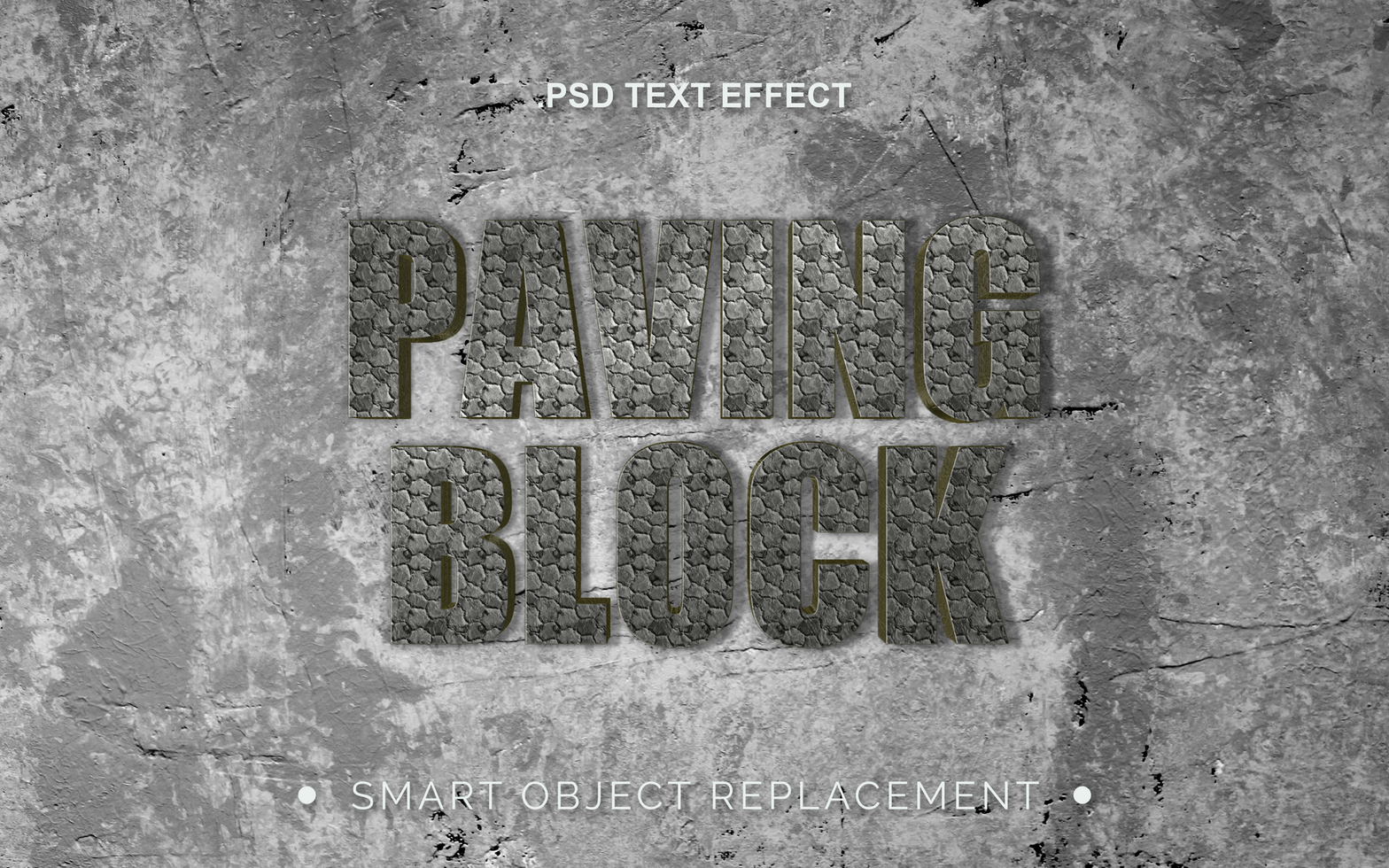 3D Realistic Concrete Stone Text Effect psd