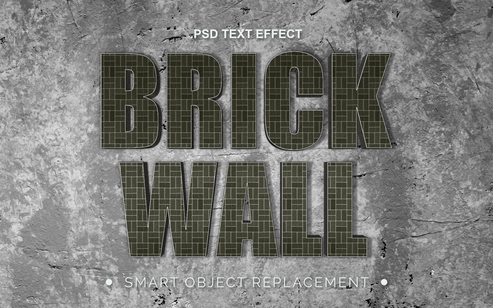3D Realistic Concrete Stone Text Effect psd
