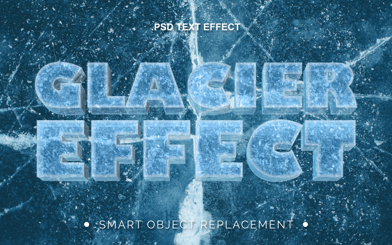 3D Realistic Frozen Ice Text Effect psd