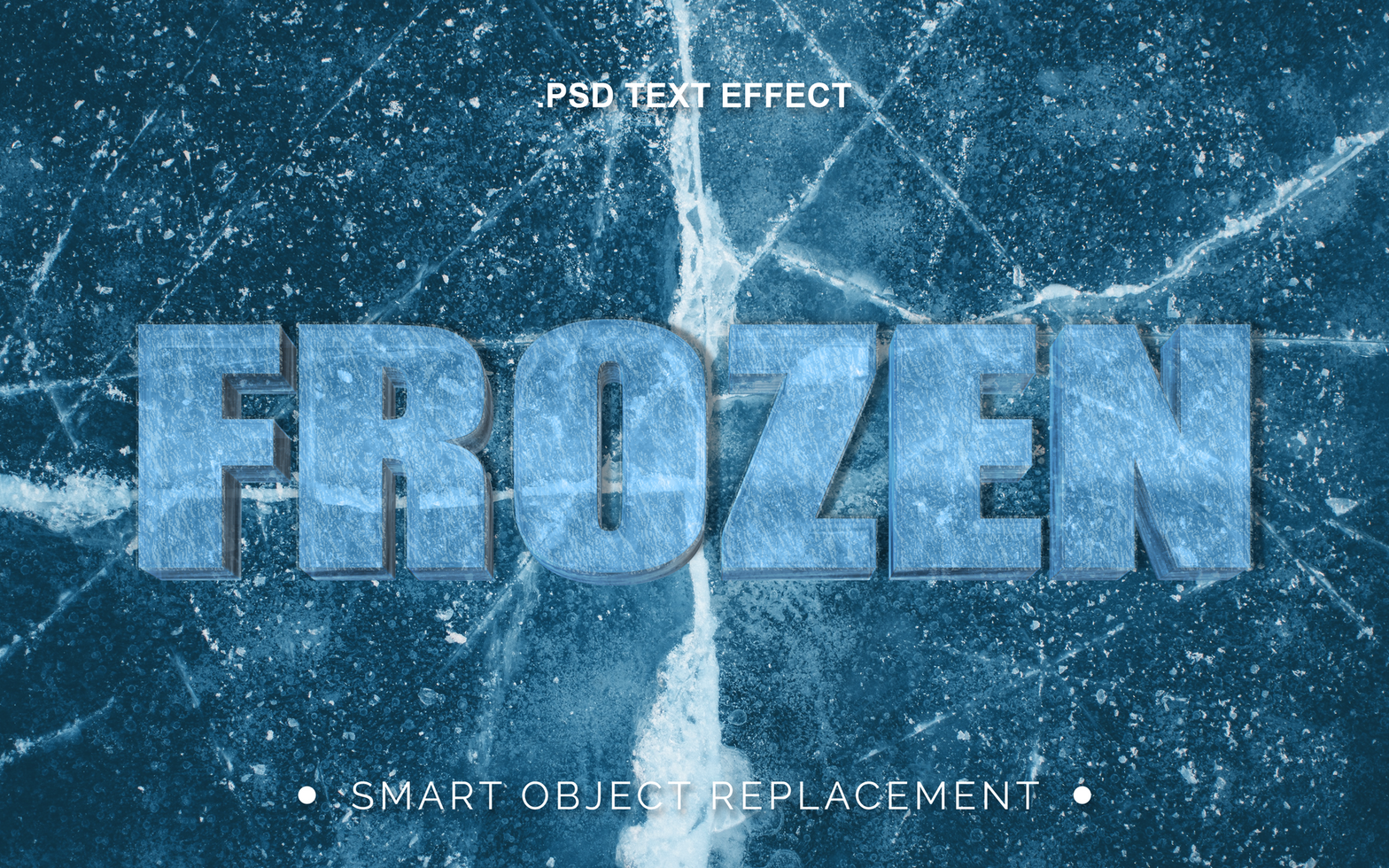 3D Realistic Frozen Ice Text Effect psd