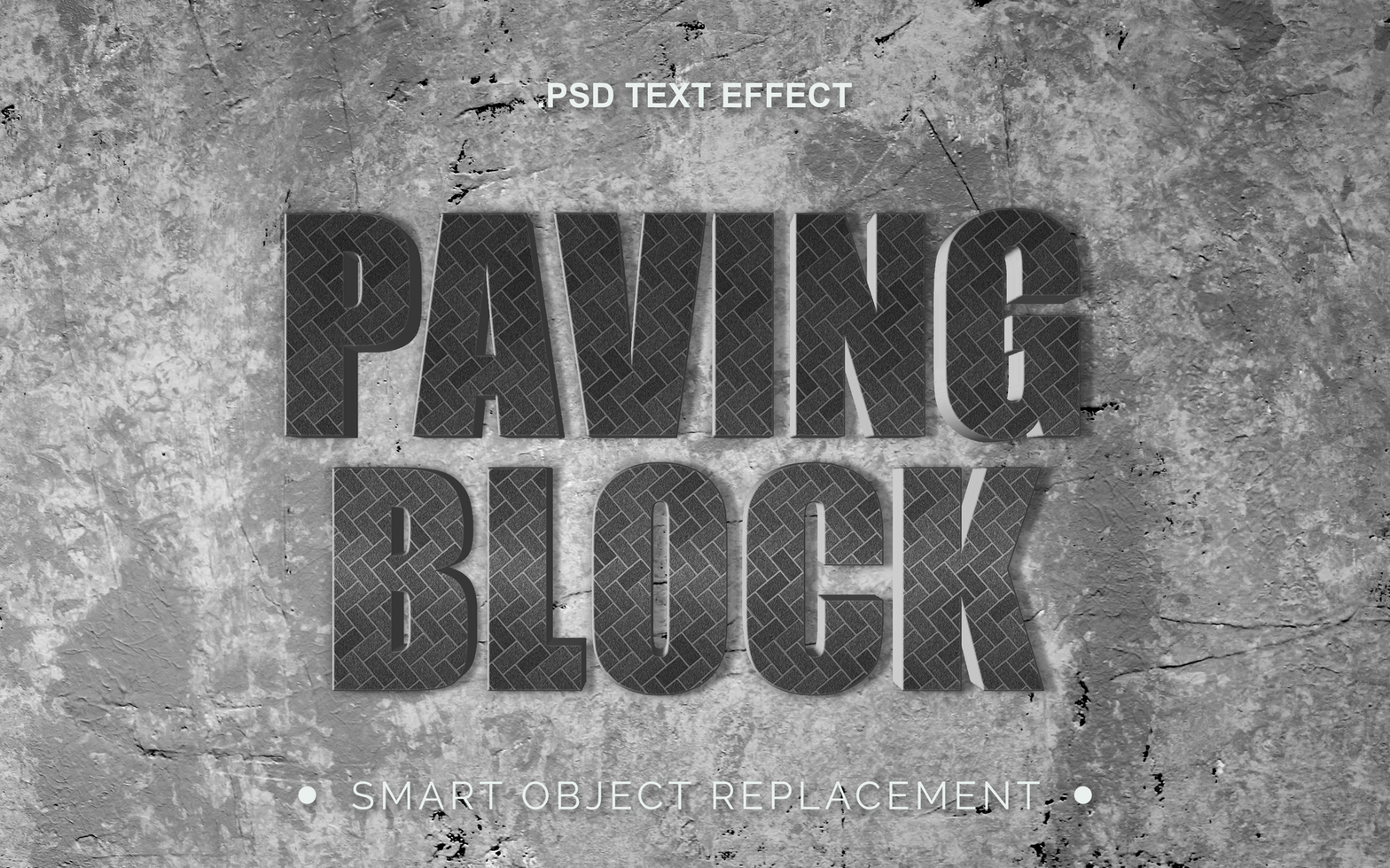 3D Realistic Concrete Stone Text Effect psd