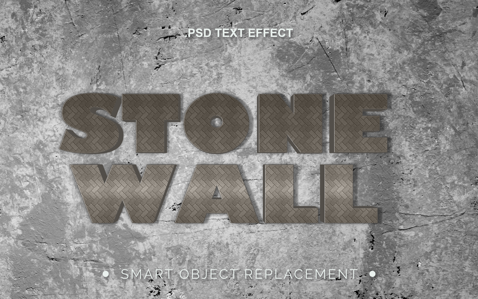 3D Realistic Concrete Stone Text Effect psd