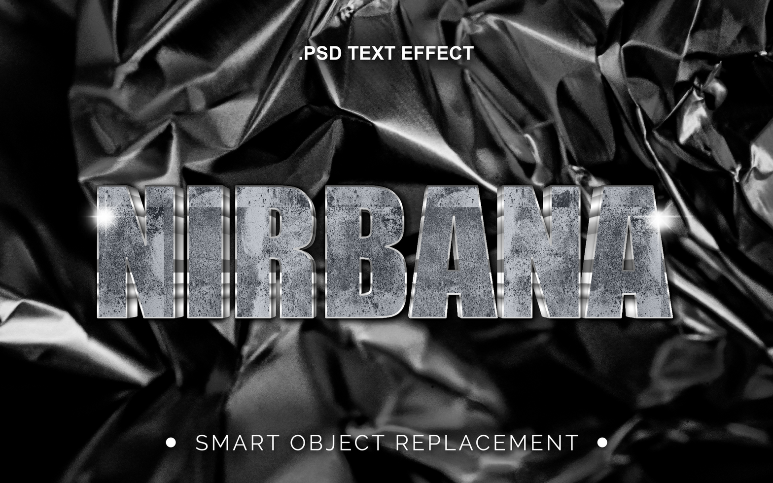 3D Realistic Chrome Metallic PSD Text Effect