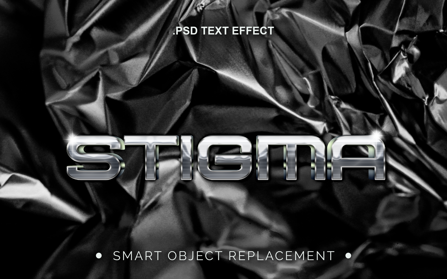 3D Realistic Chrome Metallic PSD Text Effect