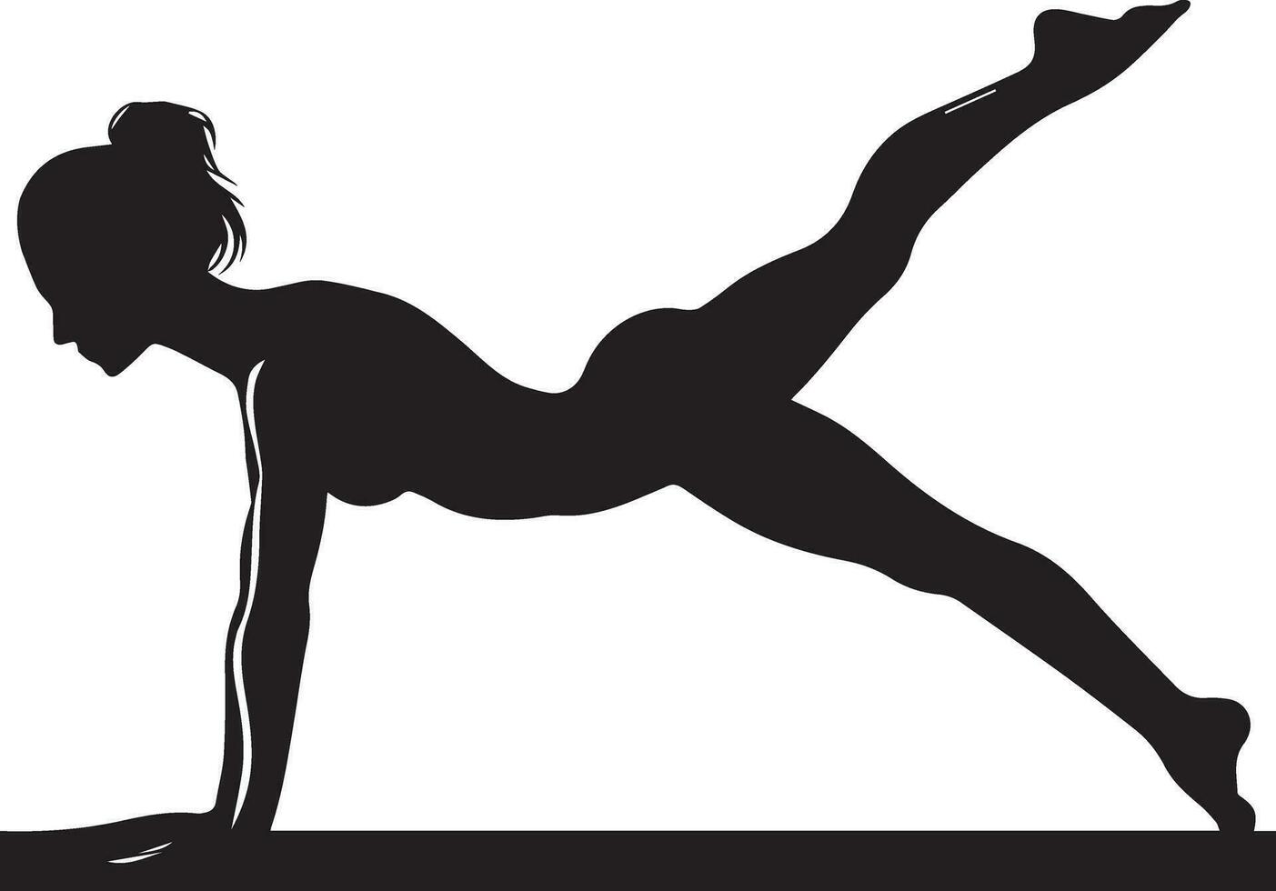 mujer empujar arriba yoga actitud vector silueta ilustración 11