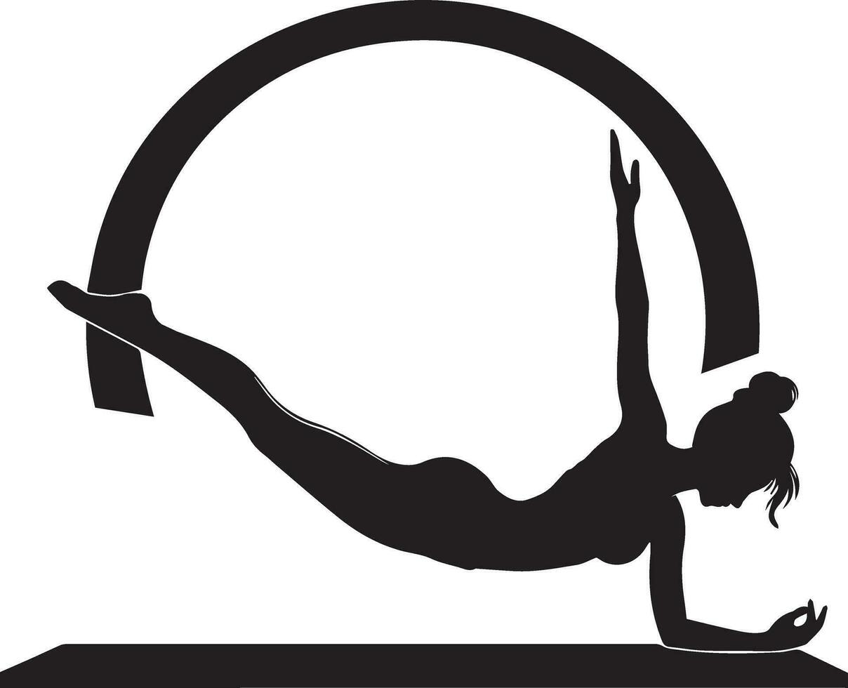 mujer empujar arriba yoga actitud vector silueta ilustración 8