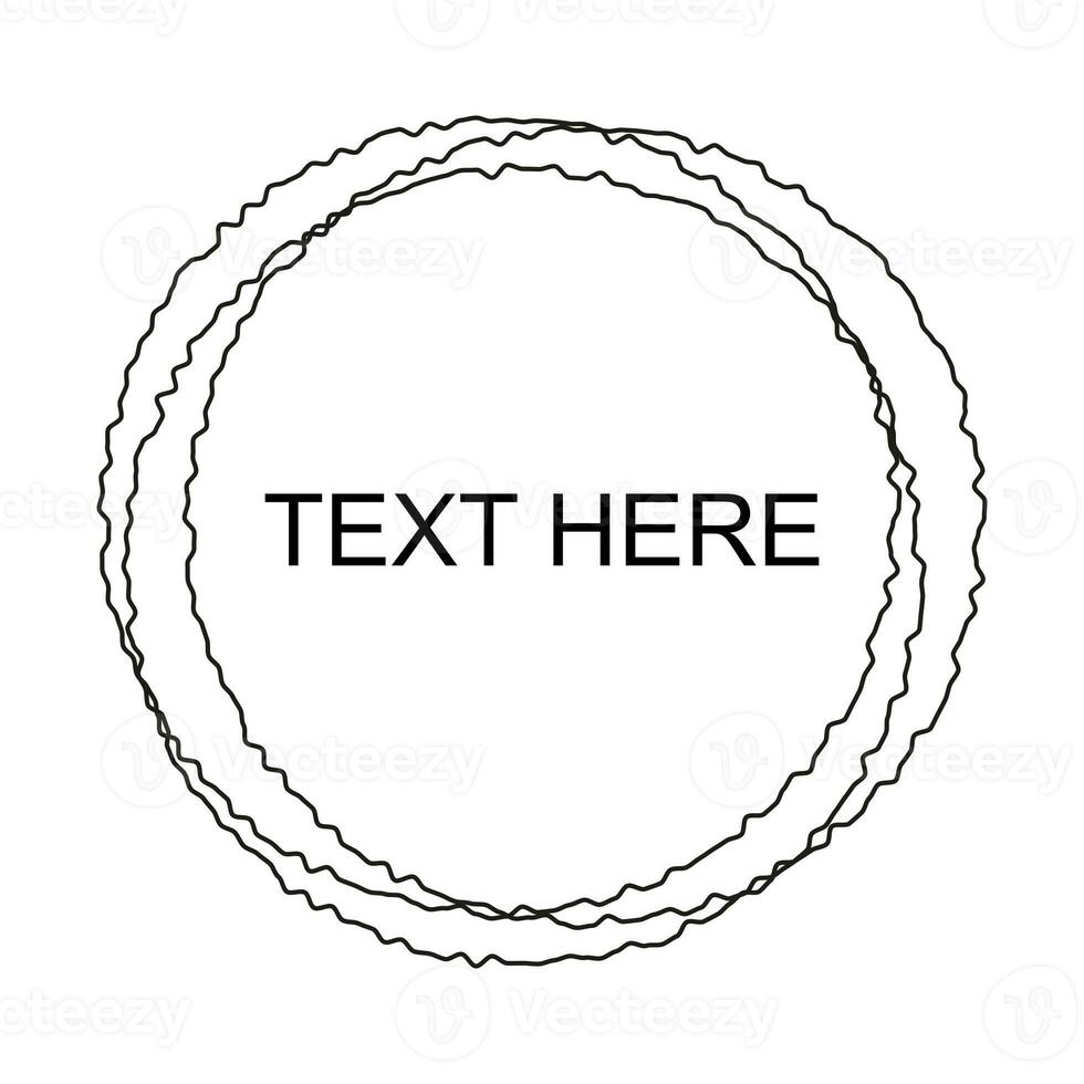 rough circle black line with copy space on a white background. black and white circle isolated abstract circle frame. photo