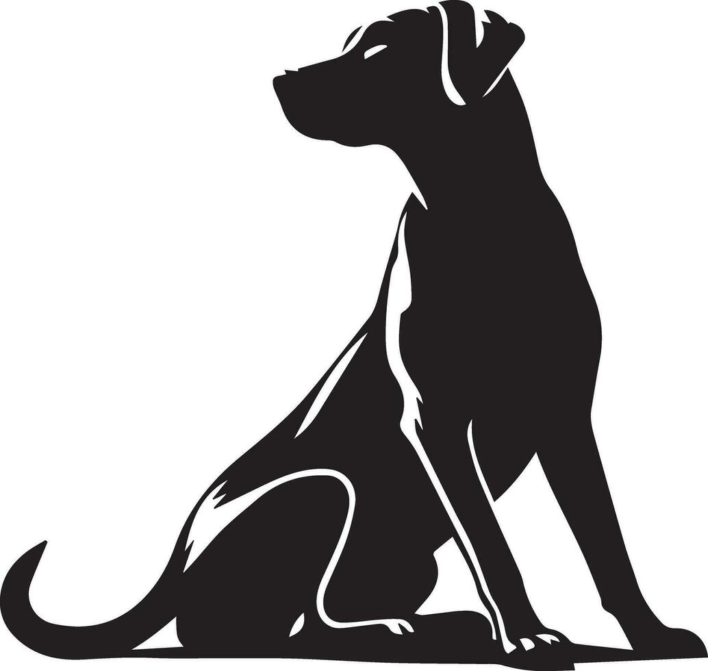 perro actitud vector silueta ilustración negro color