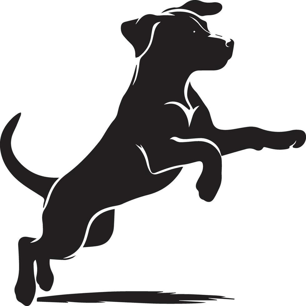 Dog Pose vector silhouette illustration black color