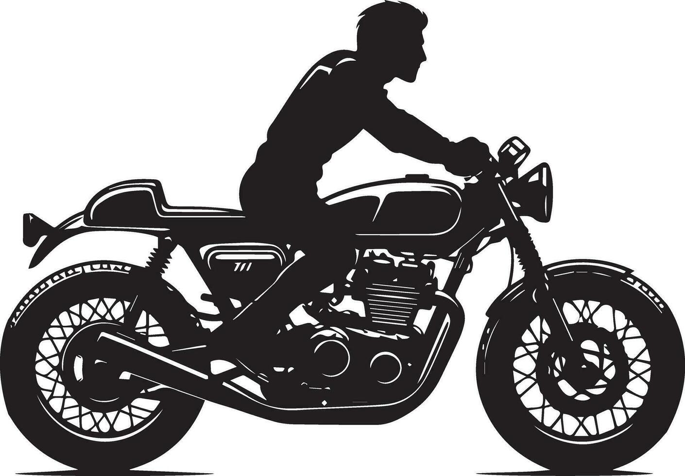 a man ride a motorcycle vector silhouette illustration