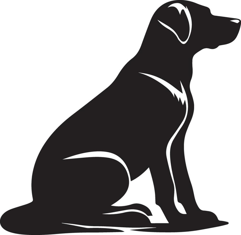 Dog Sitting Pose vector silhouette illustration black color 9