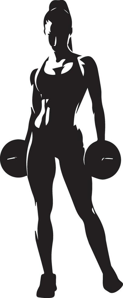 mujer haciendo gimnasio vector silueta ilustración negro color