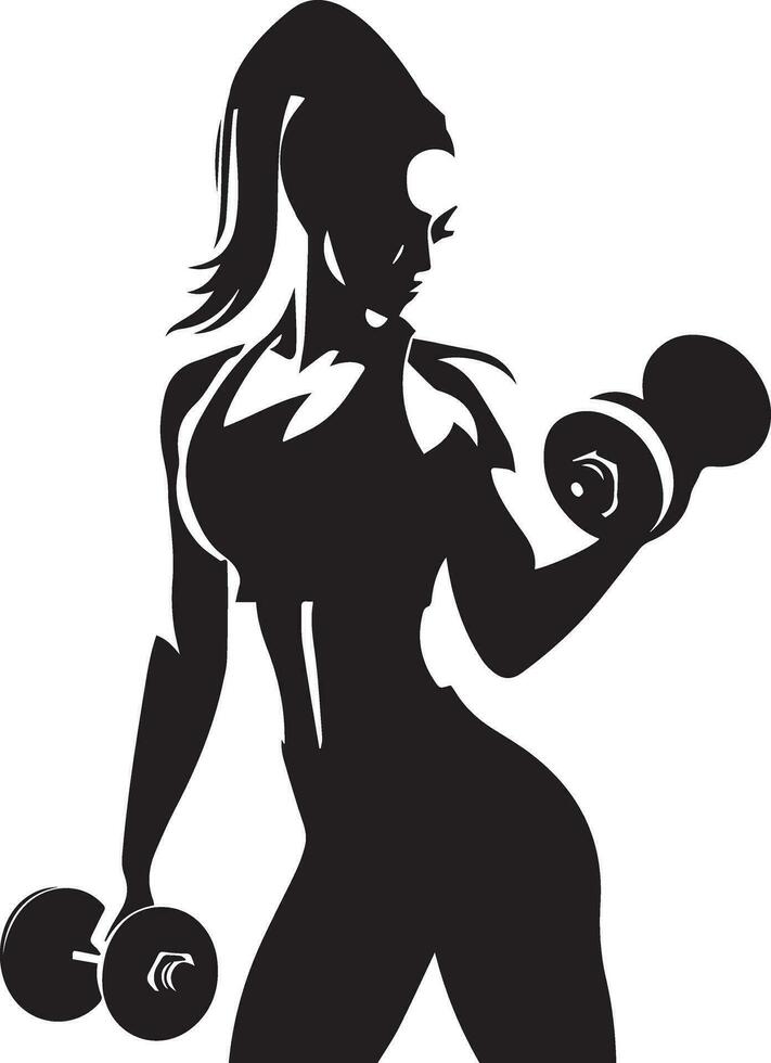 mujer haciendo gimnasio vector silueta ilustración negro color