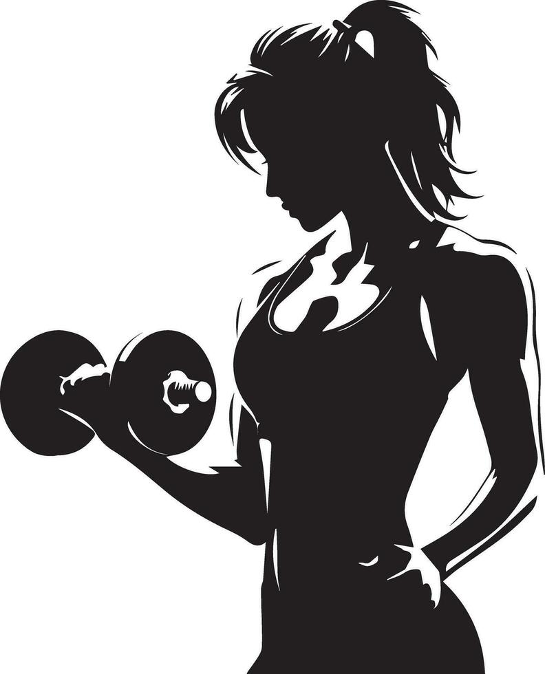 Woman Doing Gym Vector silhouette illustration black color