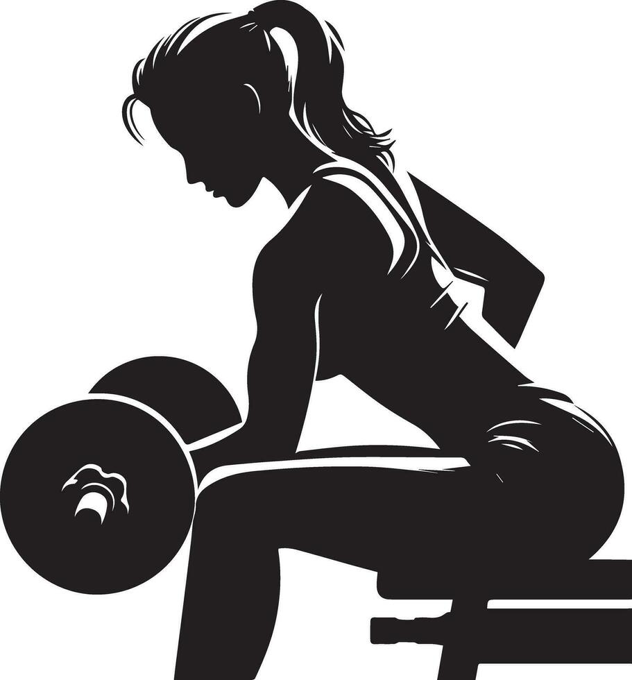 Woman Doing Gym Vector silhouette illustration black color