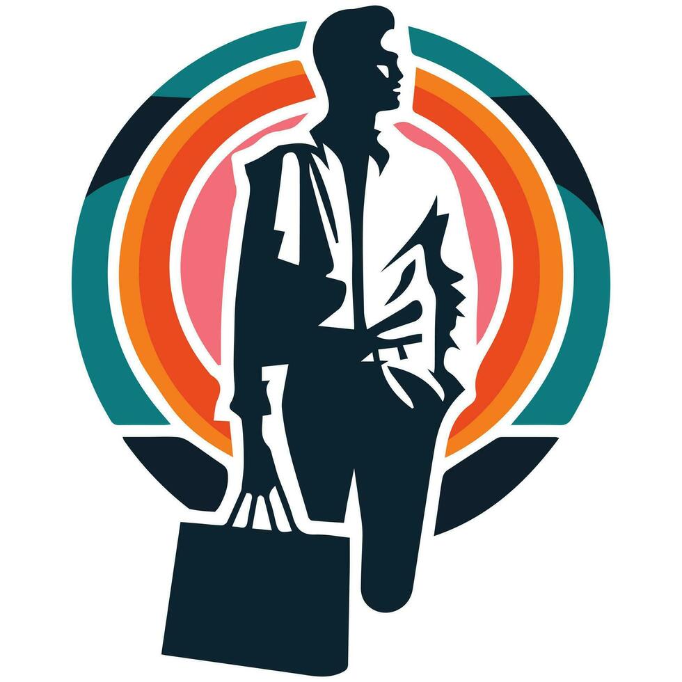 Urban Shopper Silhouette vector