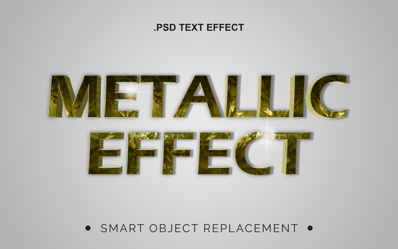 3D Realistic Chrome Text Effect psd