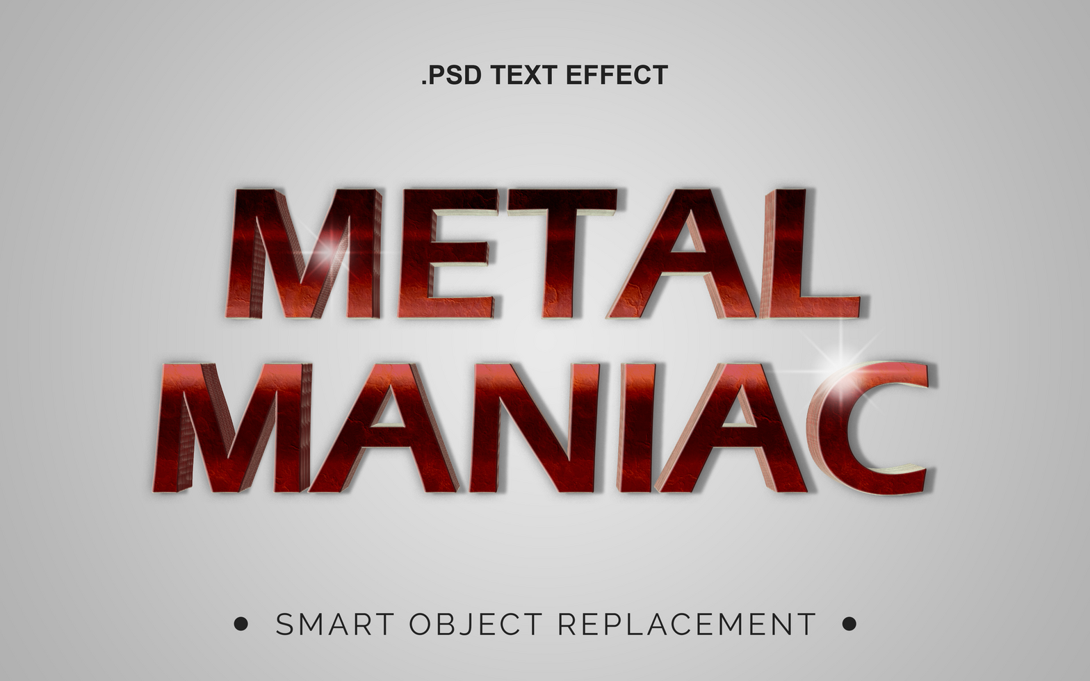 3D Realistic Chrome Text Effect psd