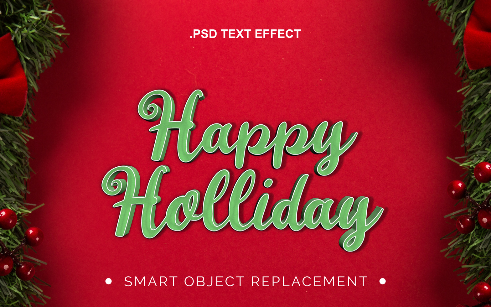 3D realistic Christmas Theme Winter Text Effect psd