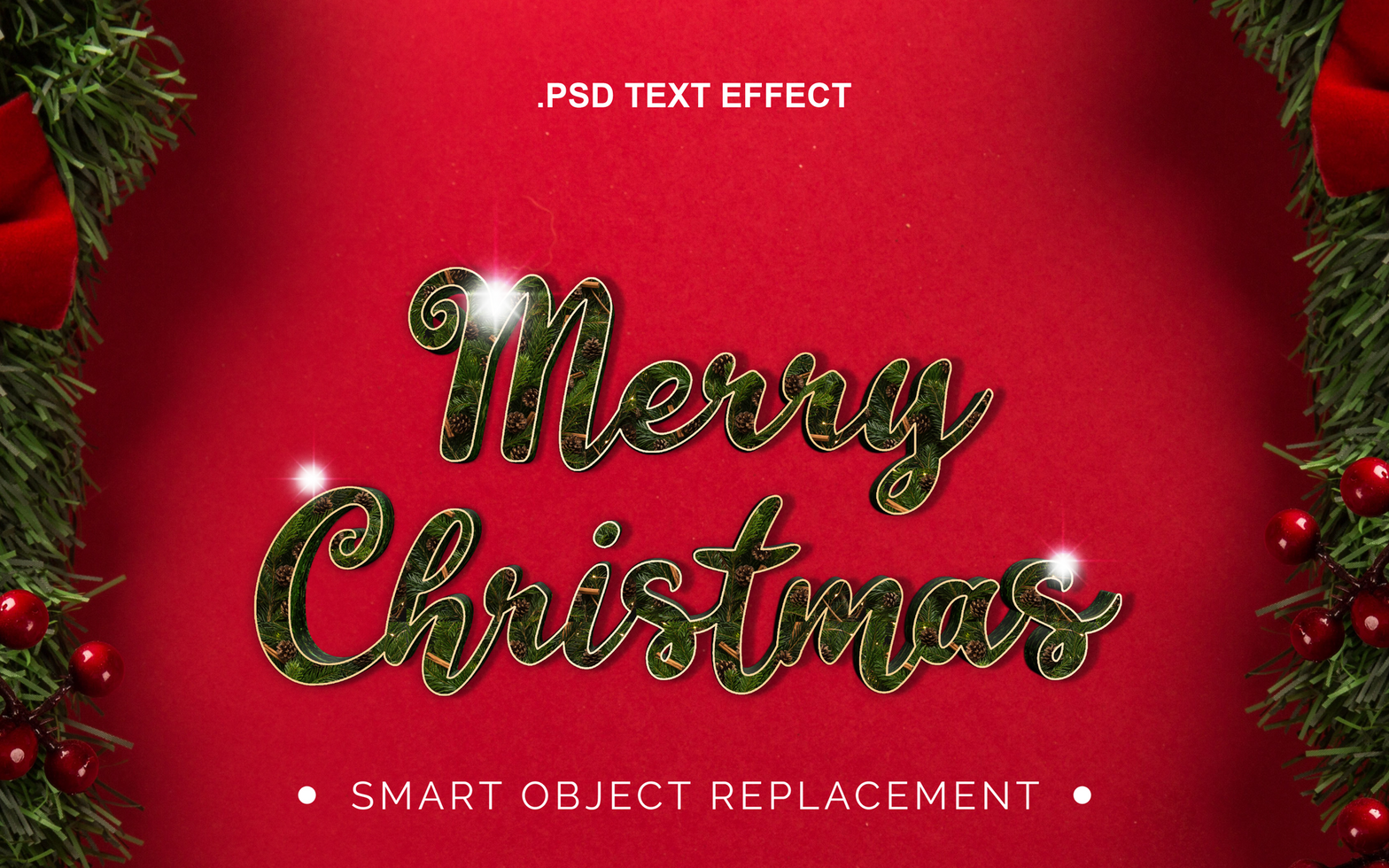 3D realistic Christmas Theme Winter Text Effect psd