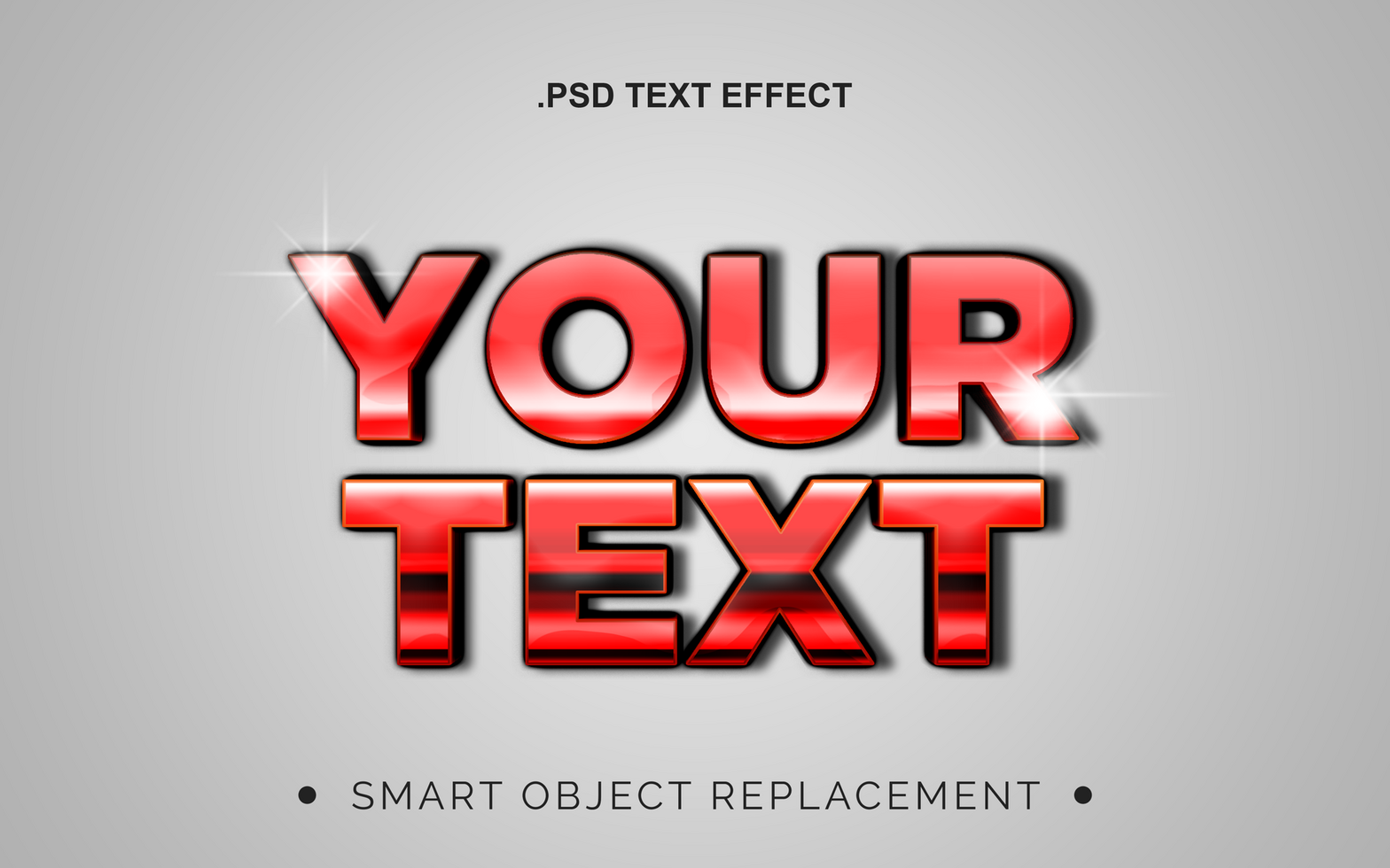 3D Realistic Glossy Shinning Text Effect psd