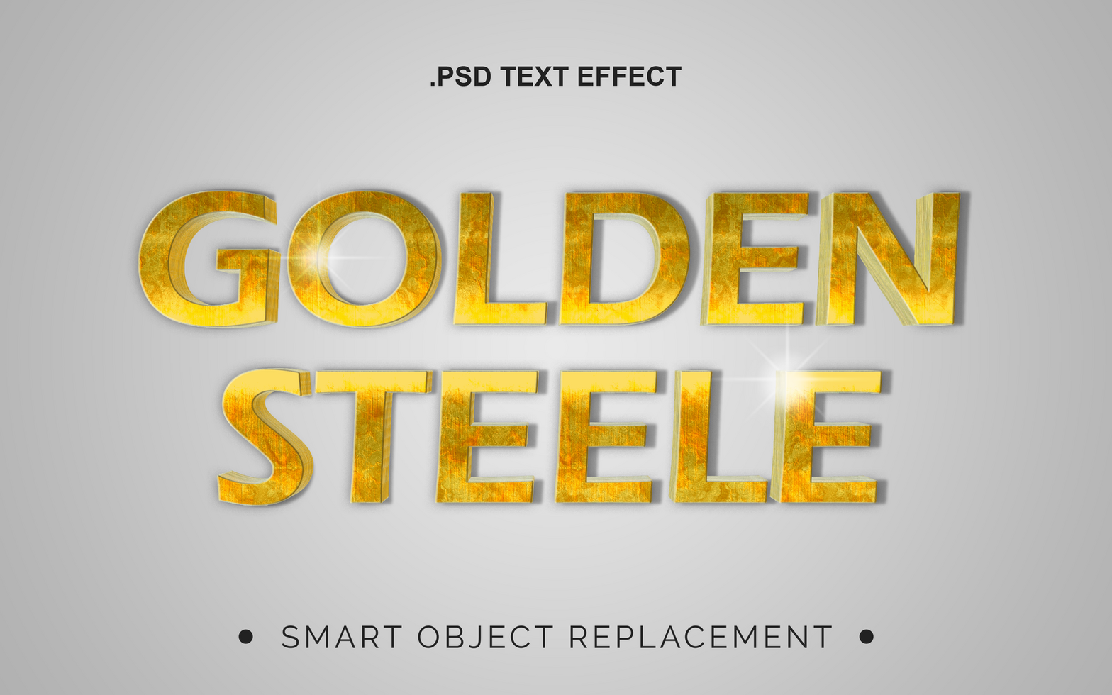 3D Realistic Chrome Text Effect psd