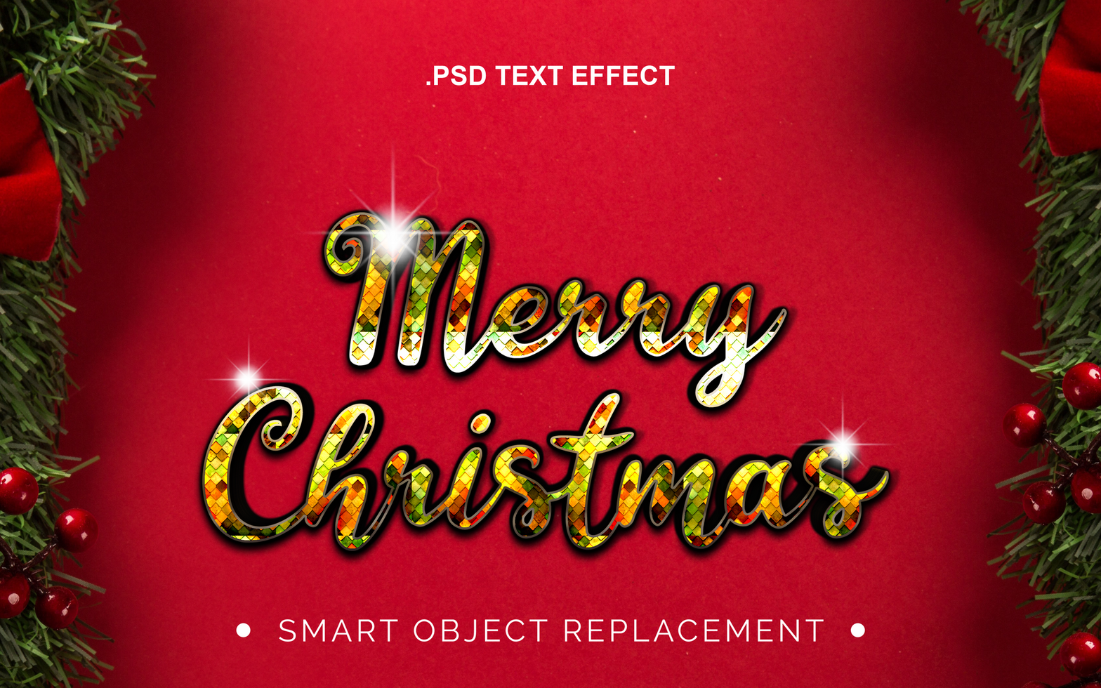 3D realistic Christmas Theme Winter Text Effect psd