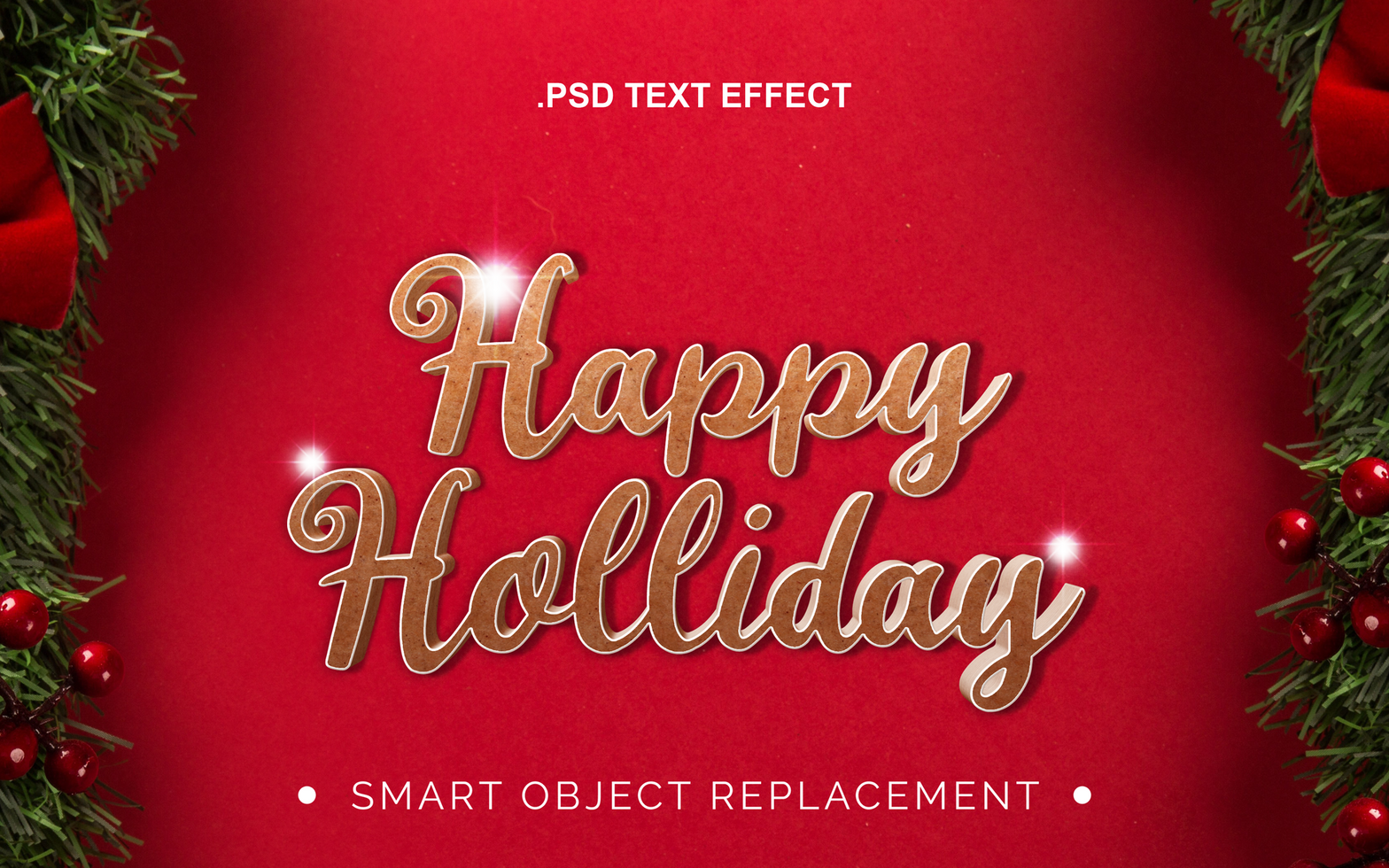 3D realistic Christmas Theme Winter Text Effect psd