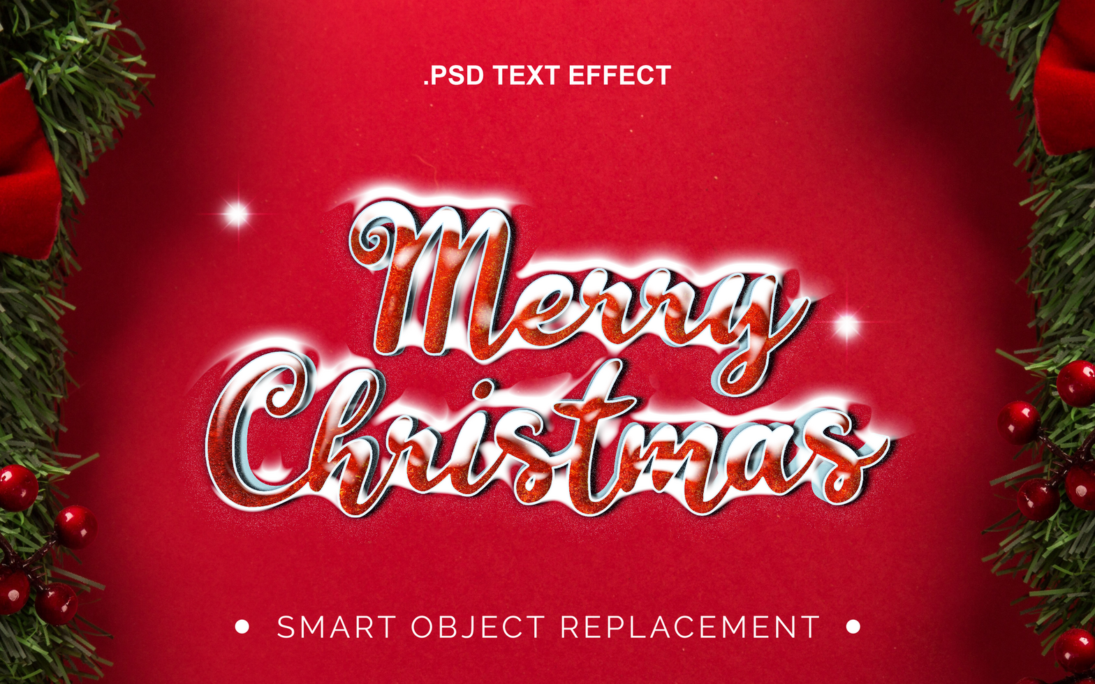 3D realistic Christmas Theme Winter Text Effect psd