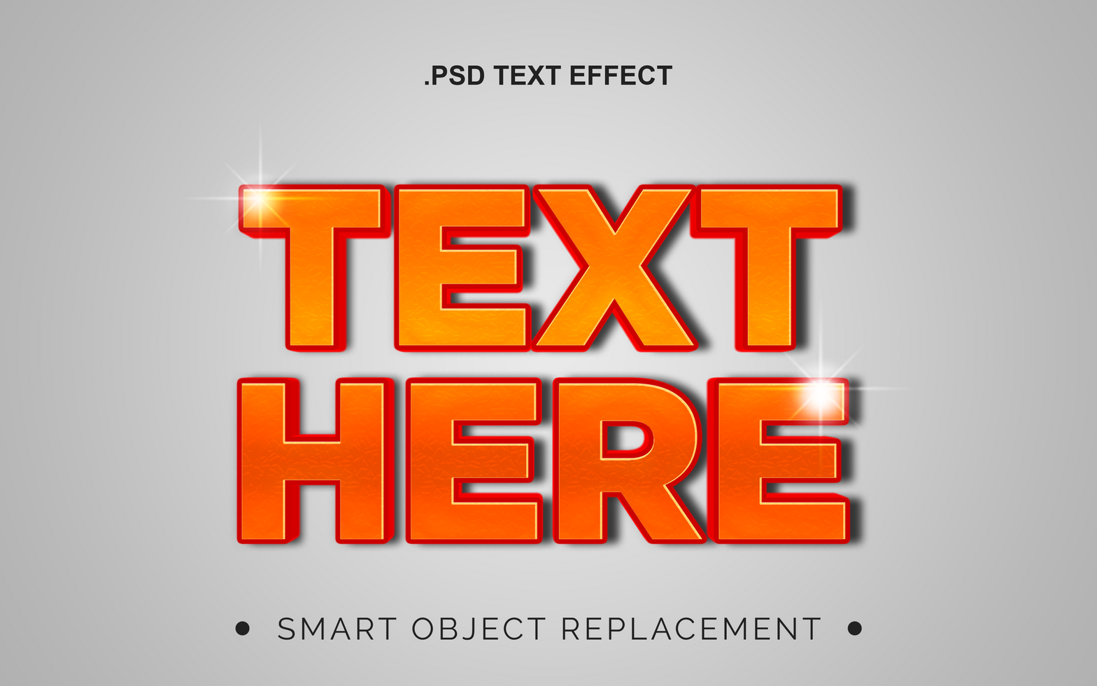 3D Realistic Glossy Shinning Text Effect psd