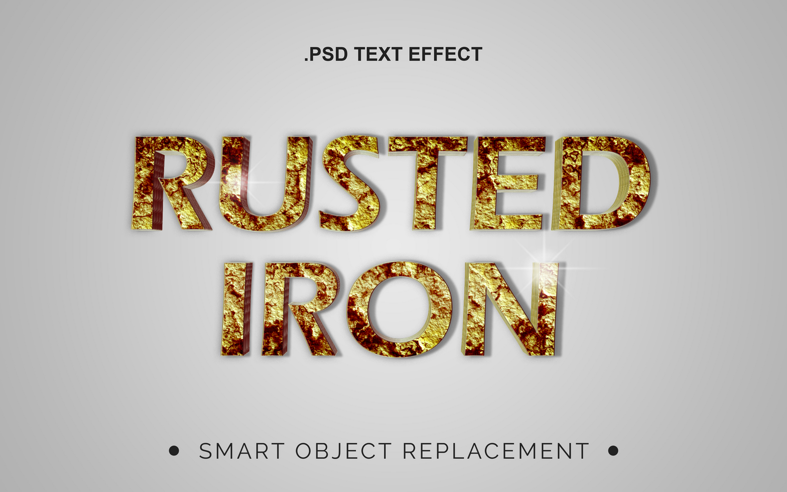 3D Realistic Chrome Text Effect psd