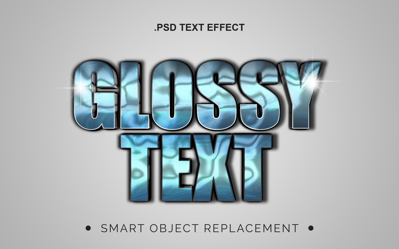 3D Realistic Glossy Shinning Text Effect psd