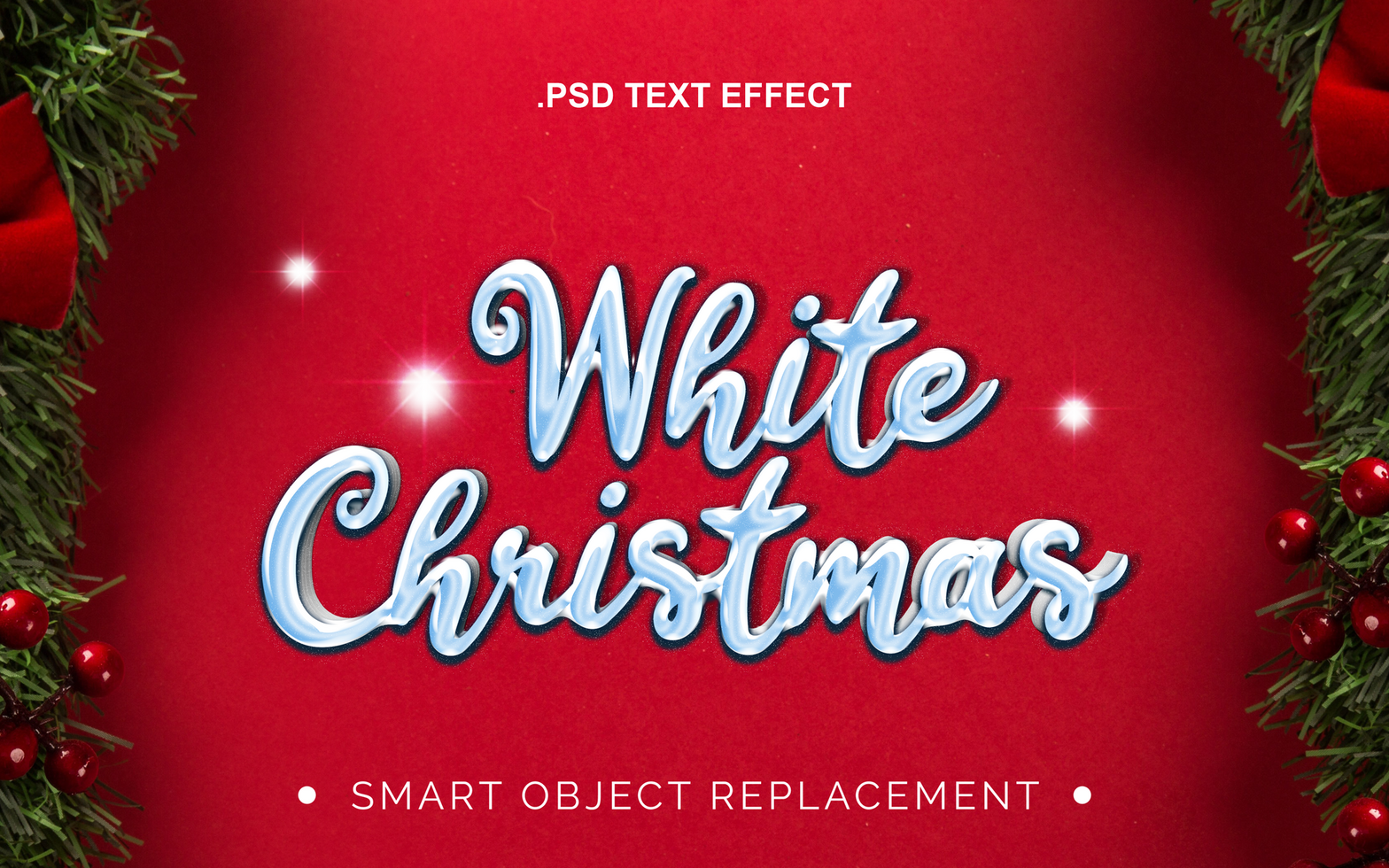 3D realistic Christmas Theme Winter Text Effect psd