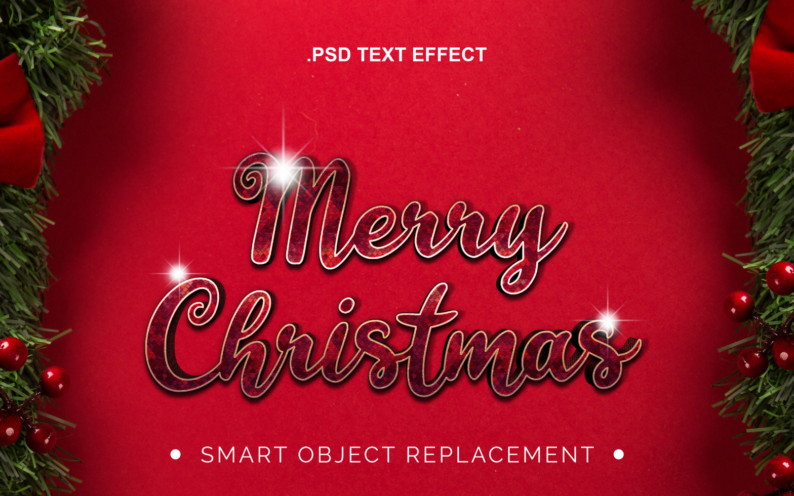 3D realistic Christmas Theme Winter Text Effect psd