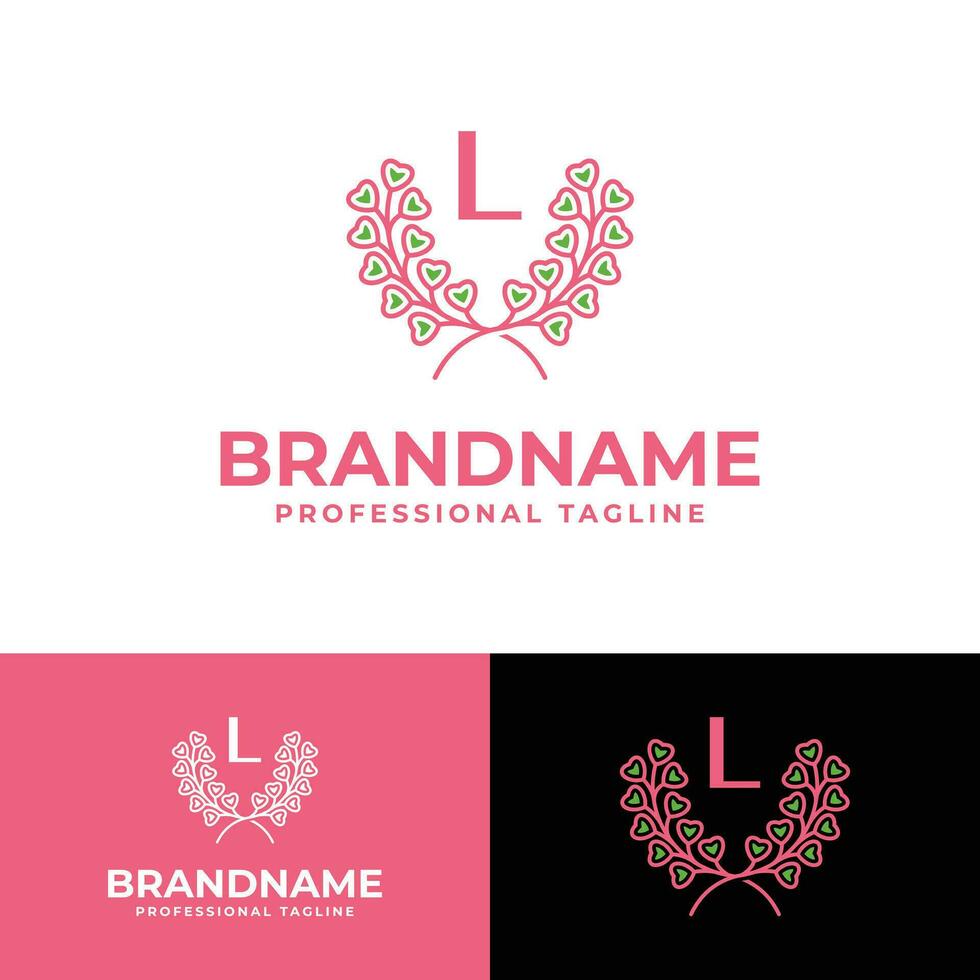 Letter L Laurel Love Logo, suitable for business related to Laurel and Love with L initial. vector